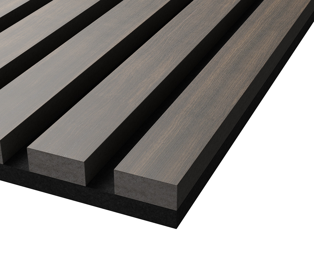 МДФ стеновая панель акустическая Cosca Decor Монако Дуб Маррон Коричневый черный войлок 600×600×21